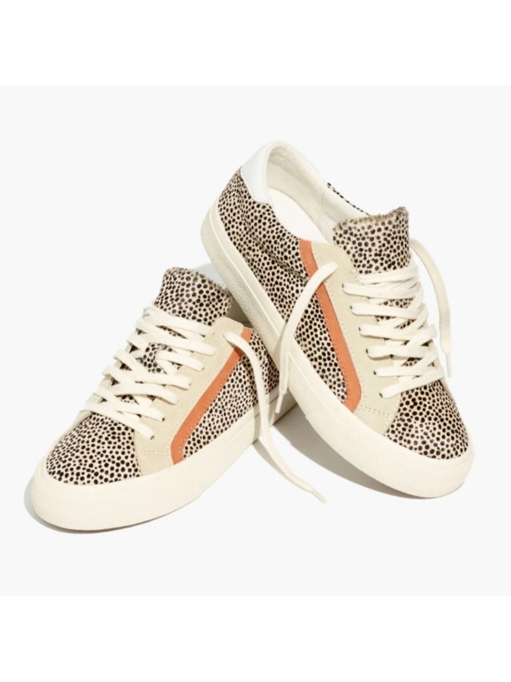 Madewell Sidewalk Low-Top Sneakers in Spot Dot Calf Hair size 7.5 M